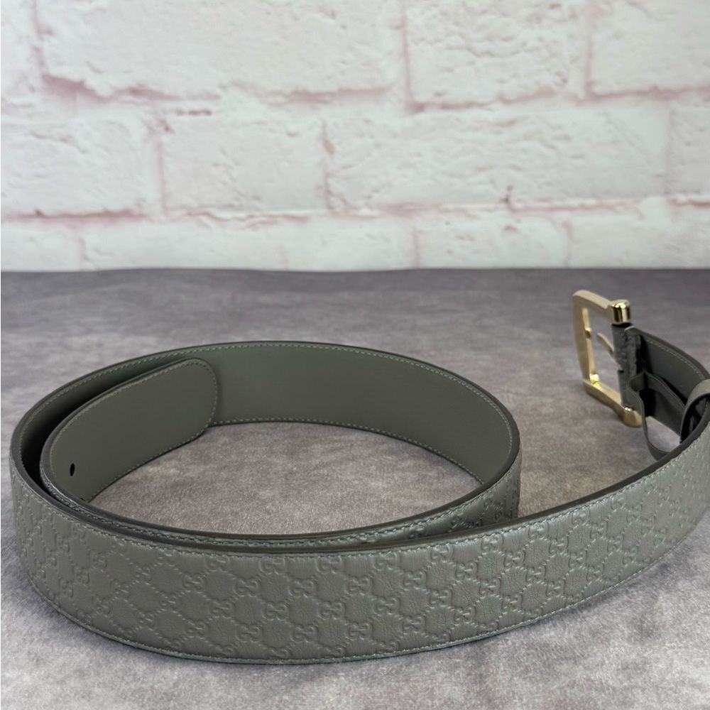Gucci Microguccissima Embossed Gray Leather Belt 281548 100/40 - Picture 7 of 12